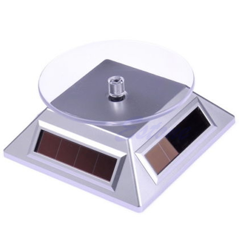 360 Rotating Turn Table Plate Solar Power For Watch Phone Jewelry Display Stand MX200810