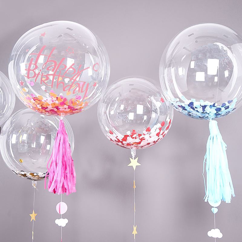 Party Decoration 5Pc 18/20/24/36inch Clear Helium Balloon Inflatable Big Transparent Air Bubble Ballon Baby Shower Wedding Birthday Decor