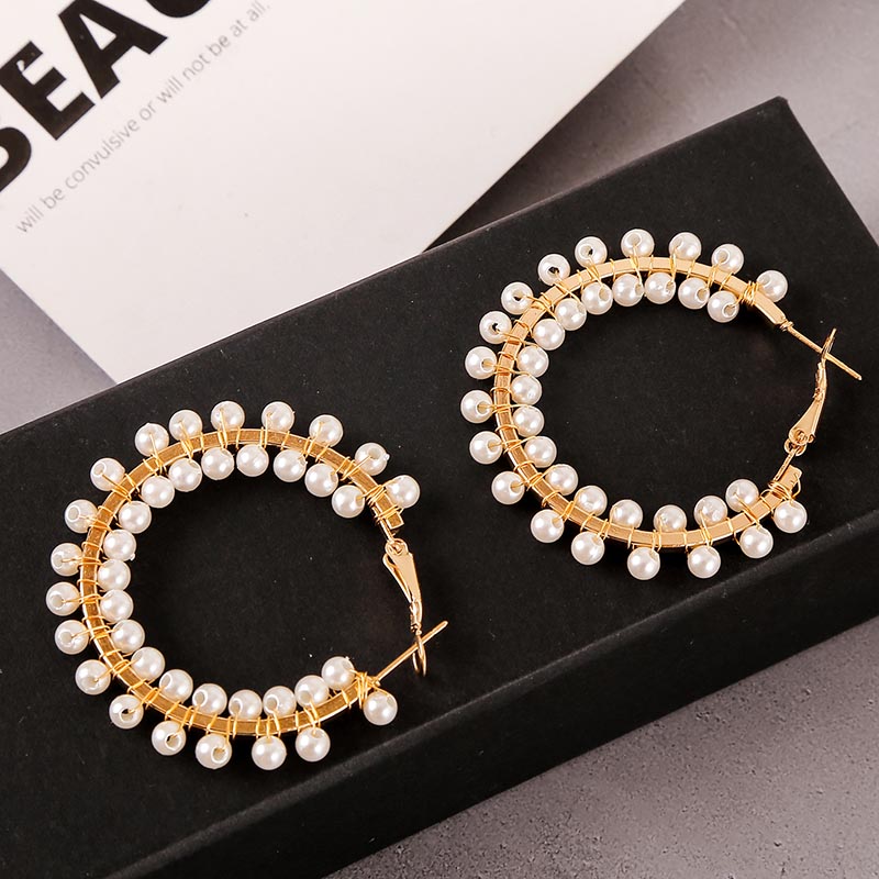 Boho C Shape Handmade Weave Big Imitation Pearl Earrings For Women Trendy Geometric Beaded Party Earring Fashion Jewelry Gifts
Boho C Shape Handmade Weave Big Imitation Pearl Earrings For Women Trendy Geometric Beaded Party Earring Fashion Jewelry Gifts