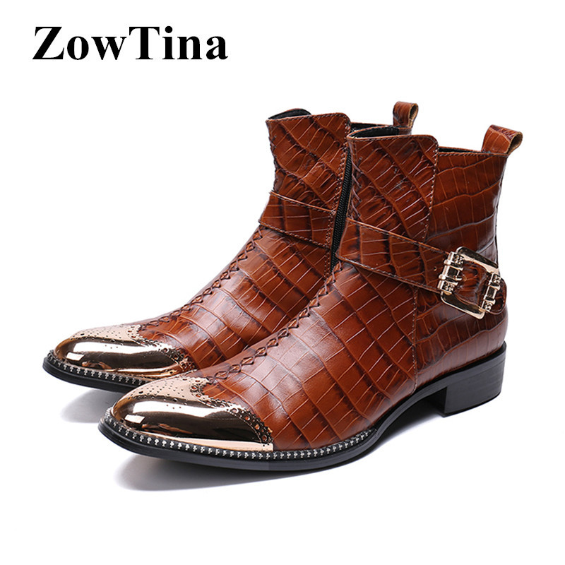 Light Brown Men Genuine Leather Ankle Boots Buckle Strap Flats Bota Masculino Big Size 46 Combat Booties Winter Shoes, As pic
Light Brown Men Genuine Leather Ankle Boots Buckle Strap Flats Bota Masculino Big Size 46 Combat Booties Winter Shoes, As pic