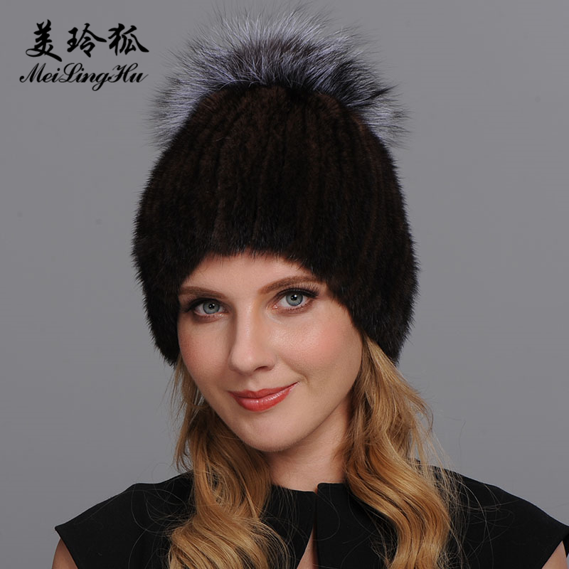 Winter Warm Women Knitting Caps Mink hats Vertical weaving with Fur On The Top Thicken Female Knitted Genuine Fur Beanies, Black
Winter Warm Women Knitting Caps Mink hats Vertical weaving with Fur On The Top Thicken Female Knitted Genuine Fur Beanies, Black