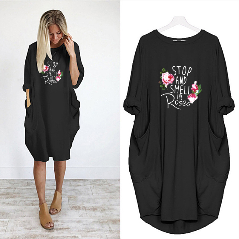Women Dress Printing Flower Pocket Loose Dresses Vintage Fall Clothes Sexy Party Club Casual Women Plus Size 5XL Dress 2020, D001-black
Women Dress Printing Flower Pocket Loose Dresses Vintage Fall Clothes Sexy Party Club Casual Women Plus Size 5XL Dress 2020, D001-black
