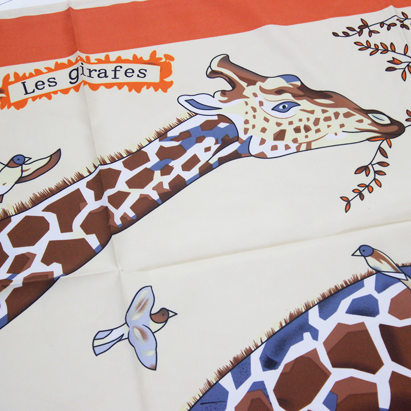 Hair Wrap Head Scarf 130 Sauqre Silk Scarf Top Animal Printed Bandana Vintage Neck Foulard Femme Headwrap Versatile Accessory