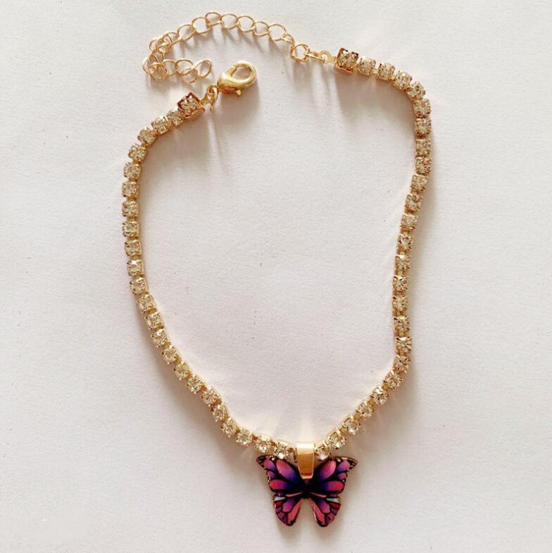 Butterfly anklet female summer beach chain simple ins wind multi-layer foot ornament GD521