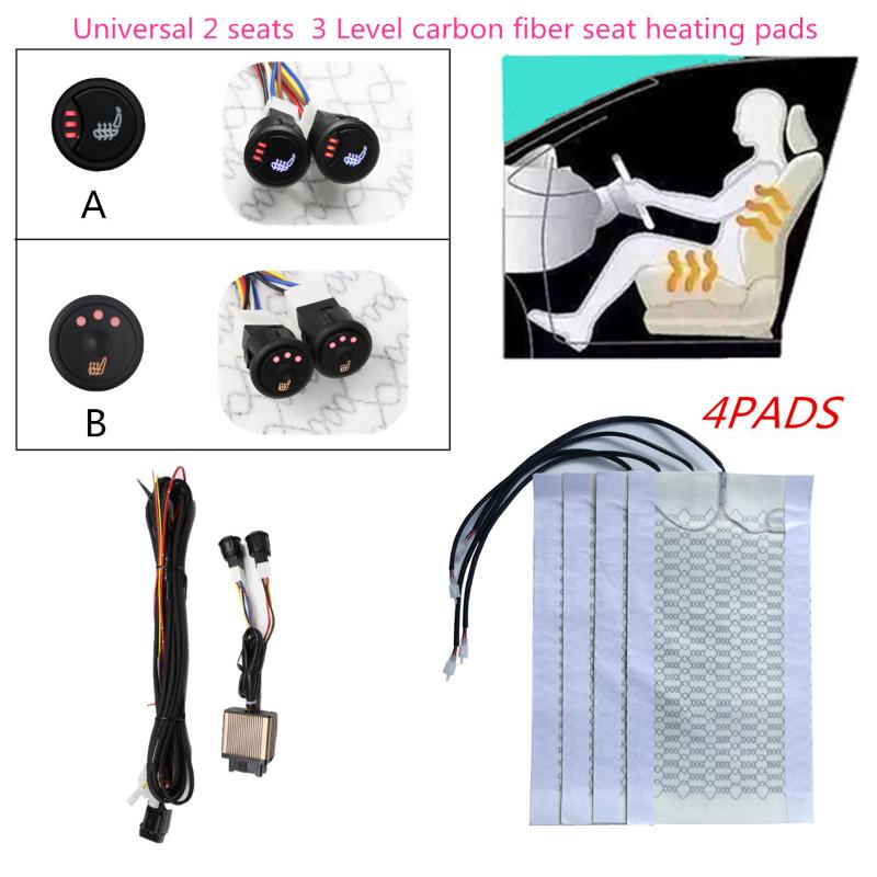 4pcs 3 Level 12V Carbon Fiber Universal Car Heated heating Heater Seat Pads Winter Warmer Seat Covers
4pcs 3 Level 12V Carbon Fiber Universal Car Heated heating Heater Seat Pads Winter Warmer Seat Covers