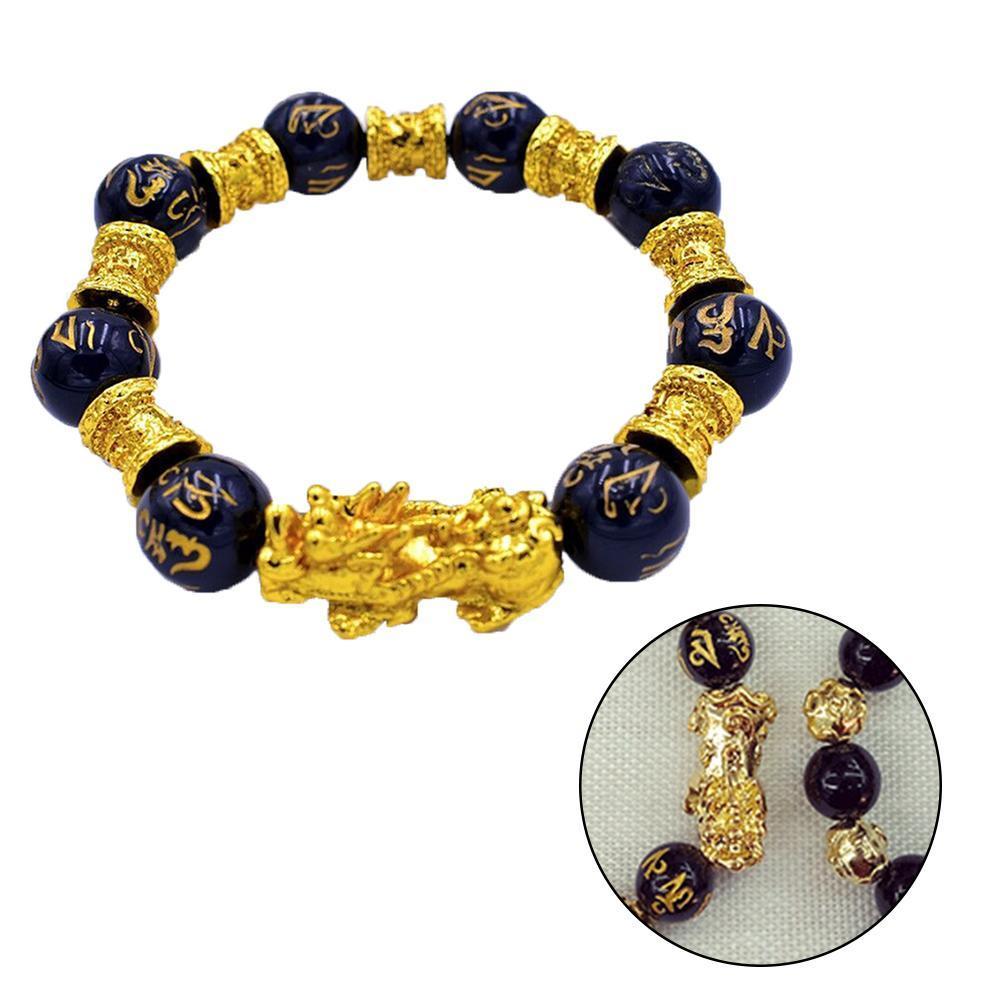 New Arrival Golden PIXIU for Women Men Beads Couple Bracelet Bring Lucky Brave Wealth Feng Shui Bracelets