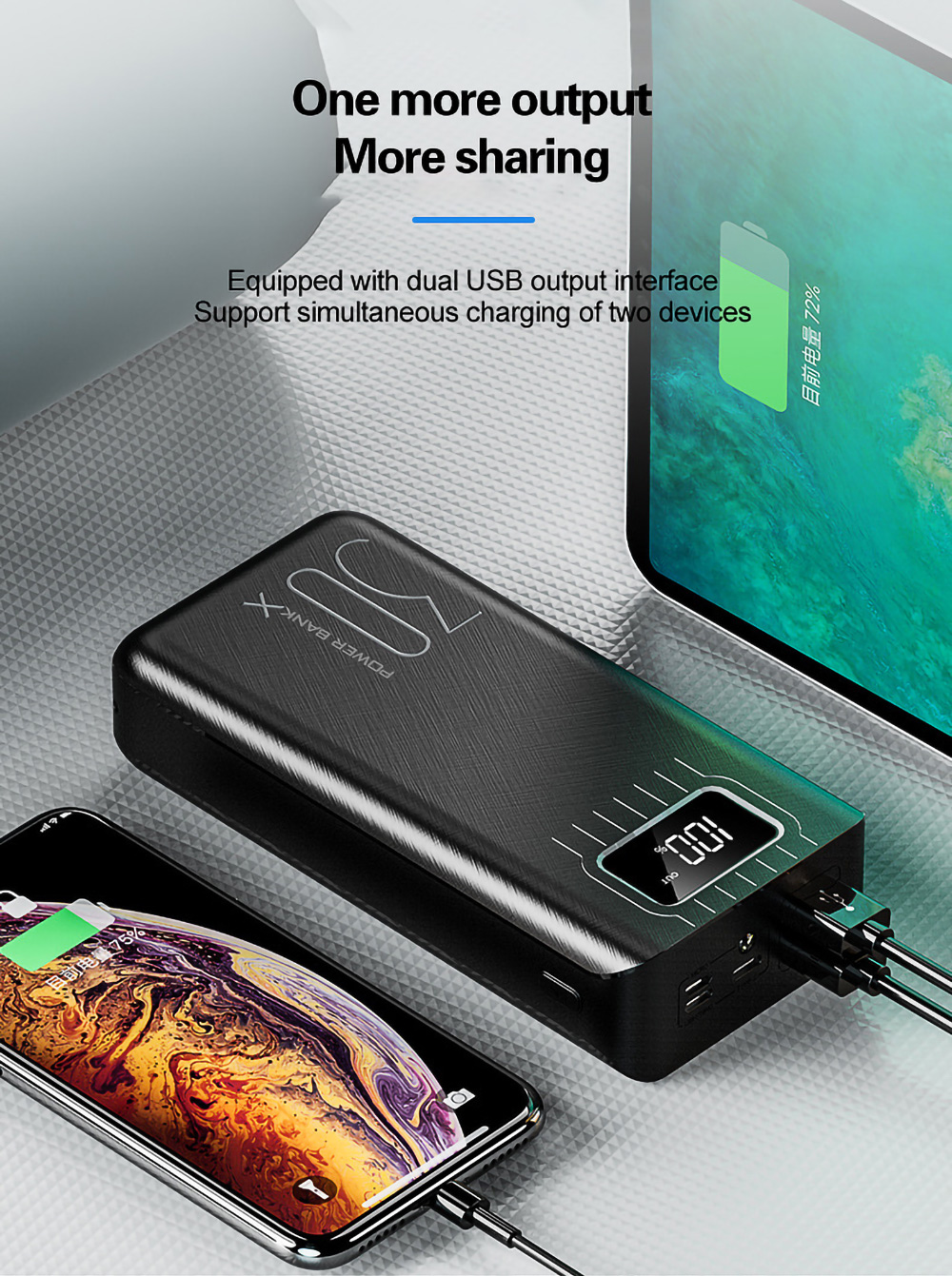 Power Bank 30000mAh TypeC Micro USB Fast Charging Powerbank LED Display Portable External Battery Charger For phone tablet
Power Bank 30000mAh TypeC Micro USB Fast Charging Powerbank LED Display Portable External Battery Charger For phone tablet