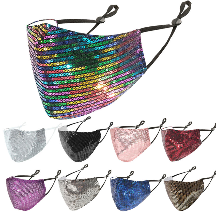 20pcs face mask adult sequin designer fashion masks breathable and dustproof thin sparkling colored diamond Dust haze facemask
20pcs face mask adult sequin designer fashion masks breathable and dustproof thin sparkling colored diamond Dust haze facemask