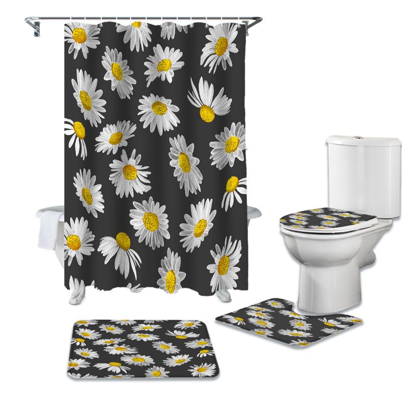 White Daisy Watercolor Shower Curtain Sets Non-Slip Rugs Toilet Lid Cover and Bath Mat Bathroom Curtains Set
White Daisy Watercolor Shower Curtain Sets Non-Slip Rugs Toilet Lid Cover and Bath Mat Bathroom Curtains Set