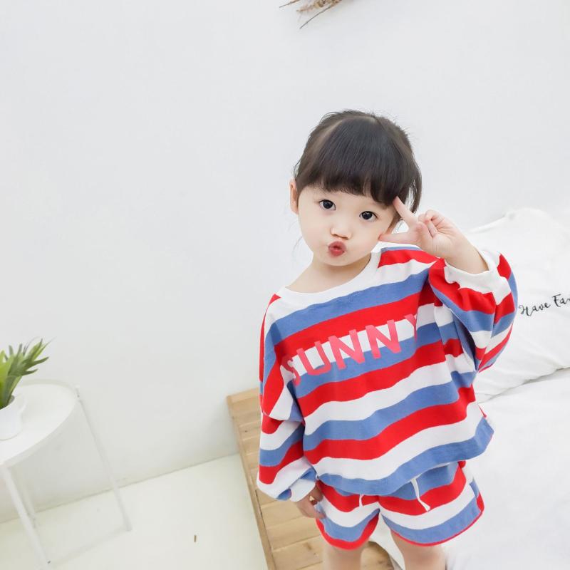 2020 Children Spring and Summer New Strip with Letter Casual Clothes Sets Girls Long Sleeve Cotton Two-pieces Tops+shorts Sets
2020 Children Spring and Summer New Strip with Letter Casual Clothes Sets Girls Long Sleeve Cotton Two-pieces Tops+shorts Sets