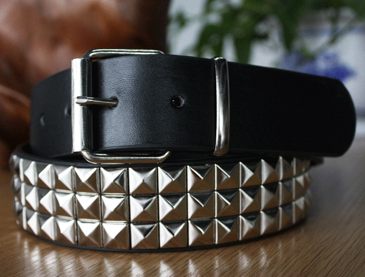 Black Fashion Rhinestone Rivet Belt Men&Women's Studded Belt Punk With Pin Buckle Free Shipping Y200807