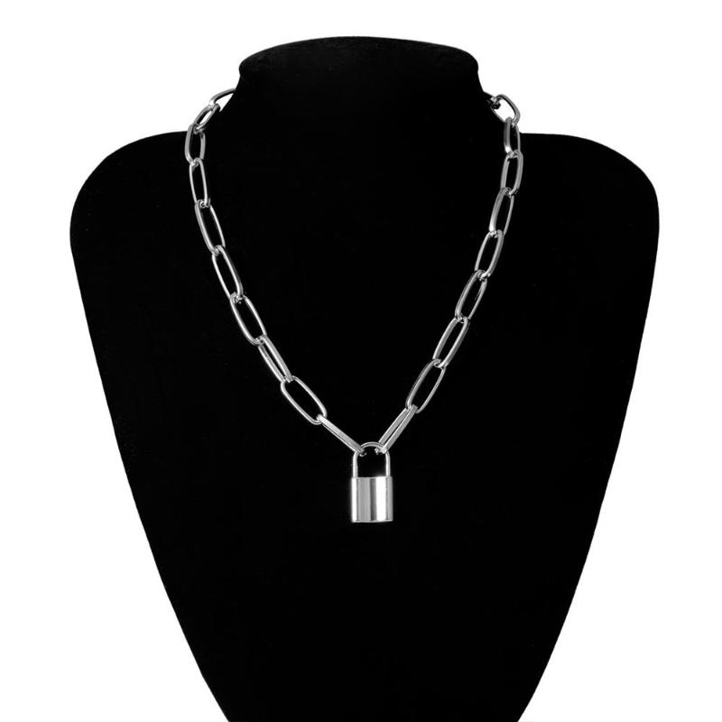 New Hip Hop Simple layer chain necklace with lock women/men punk rock padlock pendant necklace Vintage emo grunge Goth jewelry
New Hip Hop Simple layer chain necklace with lock women/men punk rock padlock pendant necklace Vintage emo grunge Goth jewelry