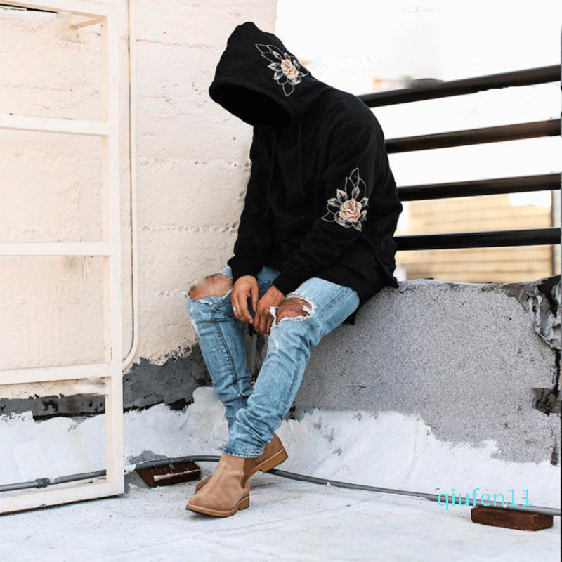 Hot sale-2019 Tracksuit Men off yellow White Hooded Hoodies Mens Streetwear Sweatshirt Hip Hop printing Pullover Fleece Hoodie moleton