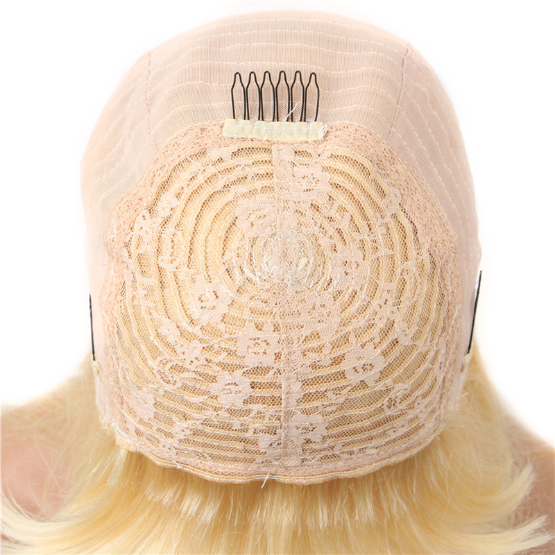 Peruvian 100% Virgin Human Hair Capless Wigs Blonde Color Qi Liu Hai Straight Mechanism Headgear 10-30inch 613# Hair Wigs