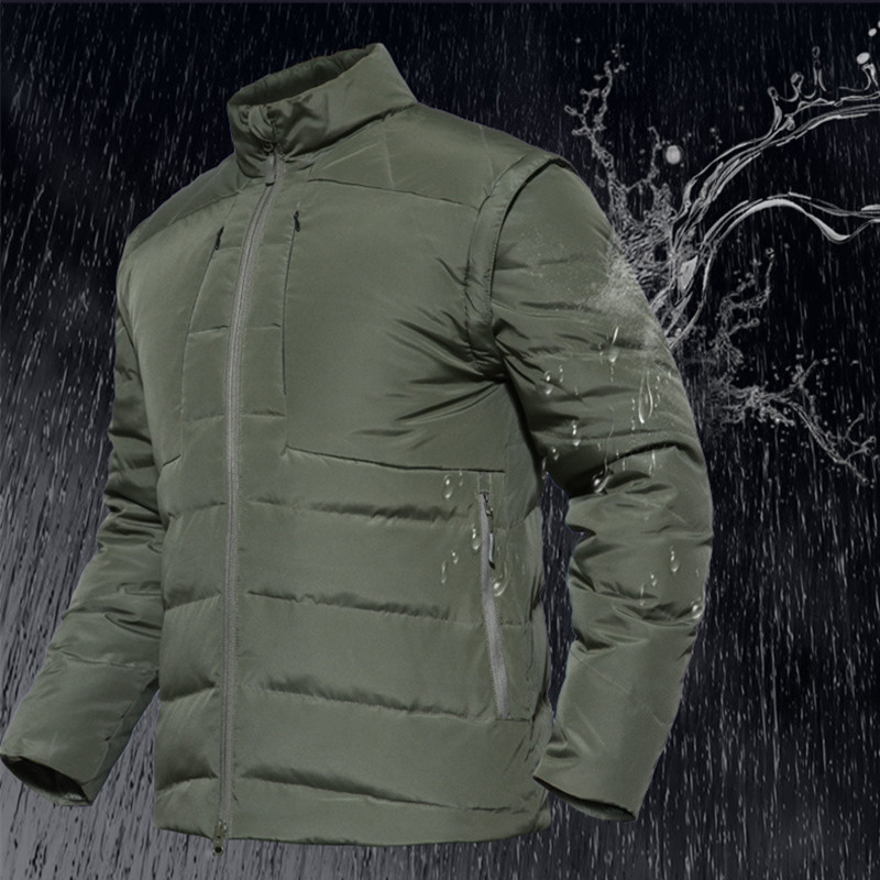Winter Men Waterproof Warm Sleeve Removable Down Jackets Waistcoat Male Tactical Combat Outdoor Hiking Camping Detachable Coats, Black
Winter Men Waterproof Warm Sleeve Removable Down Jackets Waistcoat Male Tactical Combat Outdoor Hiking Camping Detachable Coats, Black