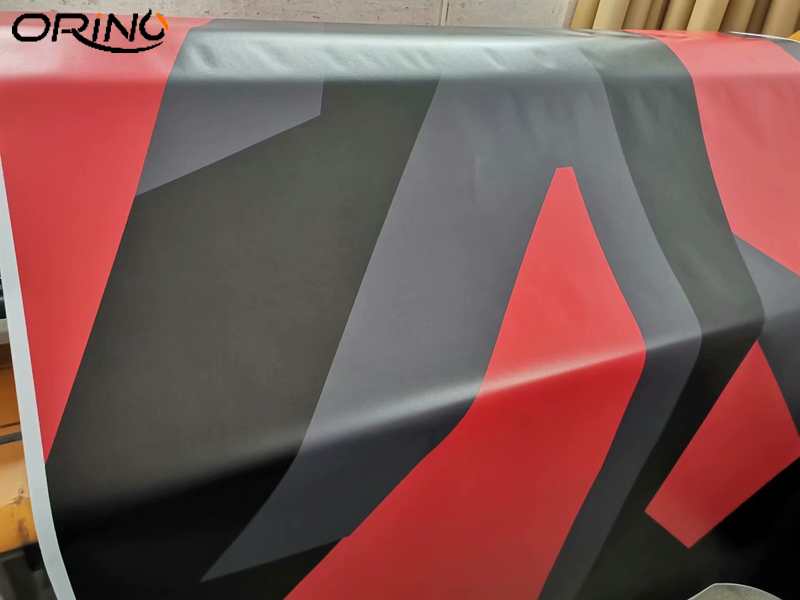 Red Black Large Camouflage Camo Vinyl Car Wrap Film with Air Release Bubbles Fee Car Styling Wrapping Foil