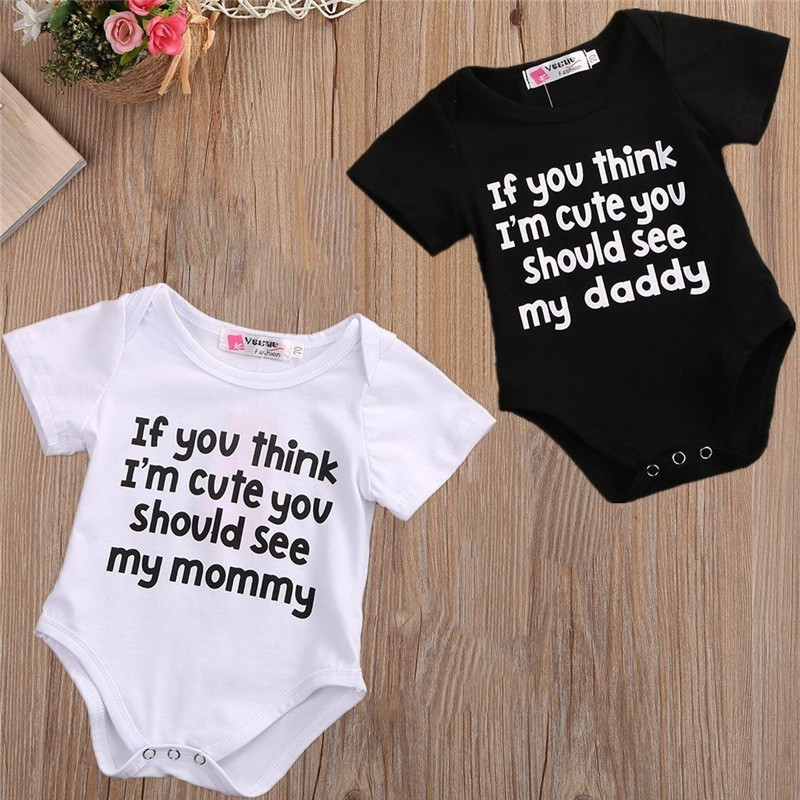 Daddy Mommy Baby Rompers Baby Girls Boys Clothing Jumpsuits 0-24M Children Summer Newborn Outfits Outwear Clothes, Black
Daddy Mommy Baby Rompers Baby Girls Boys Clothing Jumpsuits 0-24M Children Summer Newborn Outfits Outwear Clothes, Black