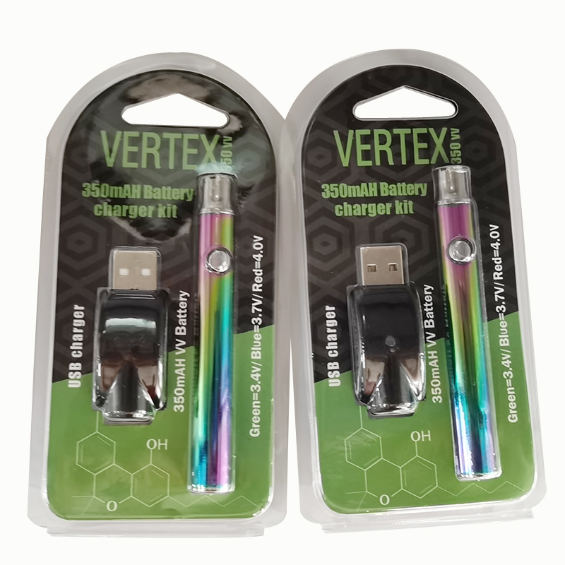 Rainbow Vertex Vape Battery Preheat 510 Thread Vape Pen Battery Vaporizer Pen Kits 350mAh E Cigarettes Vape Pen Battery Charger
Rainbow Vertex Vape Battery Preheat 510 Thread Vape Pen Battery Vaporizer Pen Kits 350mAh E Cigarettes Vape Pen Battery Charger