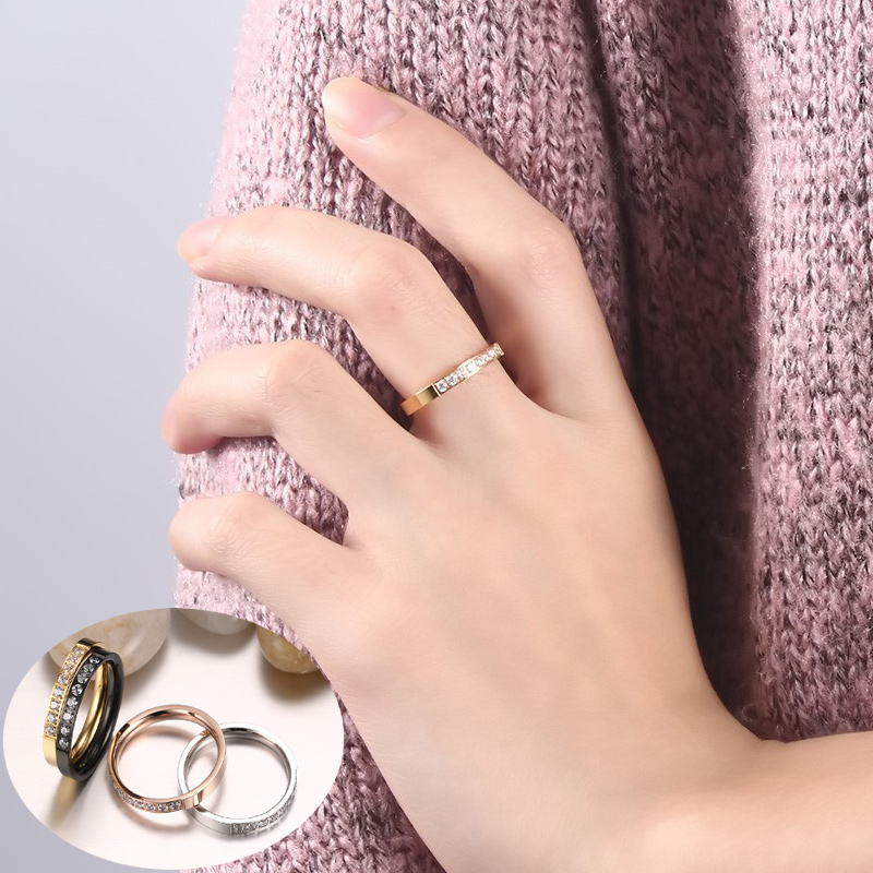 Female Crystal CZ Stone Ring Vintage Stainless Steel Women Wedding Rings 3mm Promise Engagement Ring
Female Crystal CZ Stone Ring Vintage Stainless Steel Women Wedding Rings 3mm Promise Engagement Ring