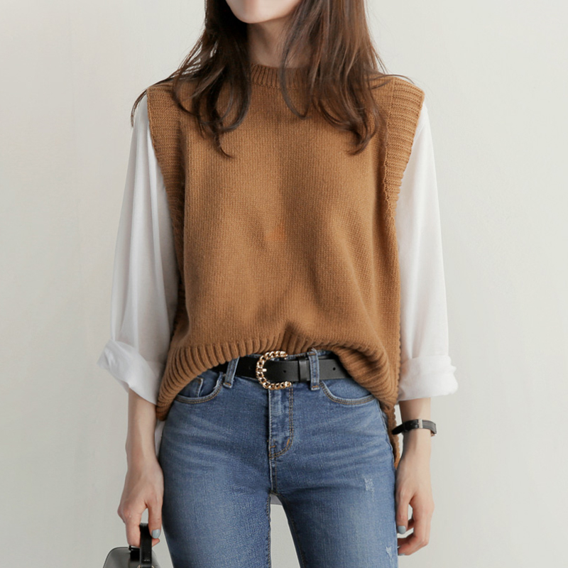 Sleeveless Sweater Vest Split Solid O-neck Winter Outwear Women Jumper Plus Size Knitted Winter Pullover Vintage Soft 2020 V956, Brown
Sleeveless Sweater Vest Split Solid O-neck Winter Outwear Women Jumper Plus Size Knitted Winter Pullover Vintage Soft 2020 V956, Brown