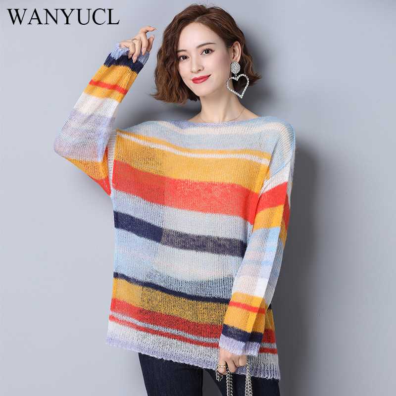 WANYUCL rainbow striped women's long-sleeved sweater 2020 autumn new foreign style round neck top loose pullover women, Green
WANYUCL rainbow striped women's long-sleeved sweater 2020 autumn new foreign style round neck top loose pullover women, Green