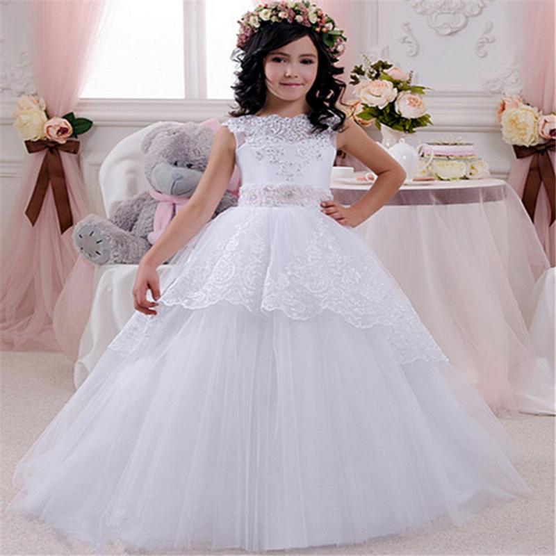 Flower Girl Dresses O-neck Appliques Sleeveless Ball Gown Pageant Dresses Communion Gown for Wedding Custom Made Vestido, White
Flower Girl Dresses O-neck Appliques Sleeveless Ball Gown Pageant Dresses Communion Gown for Wedding Custom Made Vestido, White