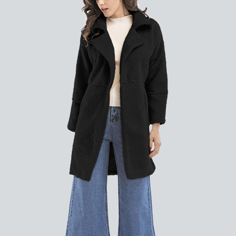 2020 Autumn Winter Coat Women Jacket Casual Clothes Plush Long Sleeve Coats Black Gray Lapel Warm Soft Jackets Hot Sale
2020 Autumn Winter Coat Women Jacket Casual Clothes Plush Long Sleeve Coats Black Gray Lapel Warm Soft Jackets Hot Sale