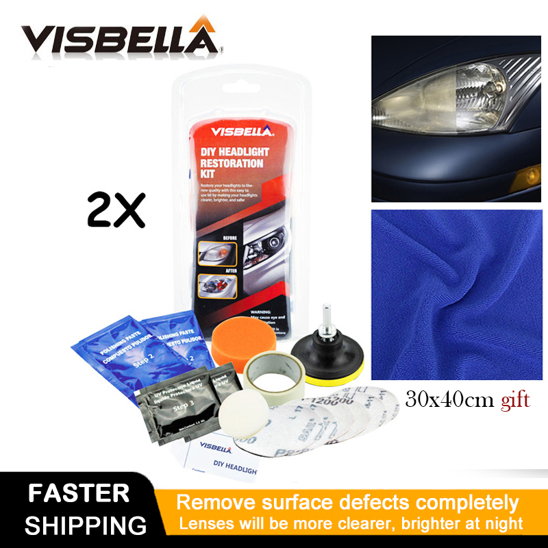 Visbella 2KIT/LOT DIY Headlight Restoration Headlamp Brightener Kit for Car Headlamp Lenses Polish Paste Repair Hand Tool Sets
Visbella 2KIT/LOT DIY Headlight Restoration Headlamp Brightener Kit for Car Headlamp Lenses Polish Paste Repair Hand Tool Sets