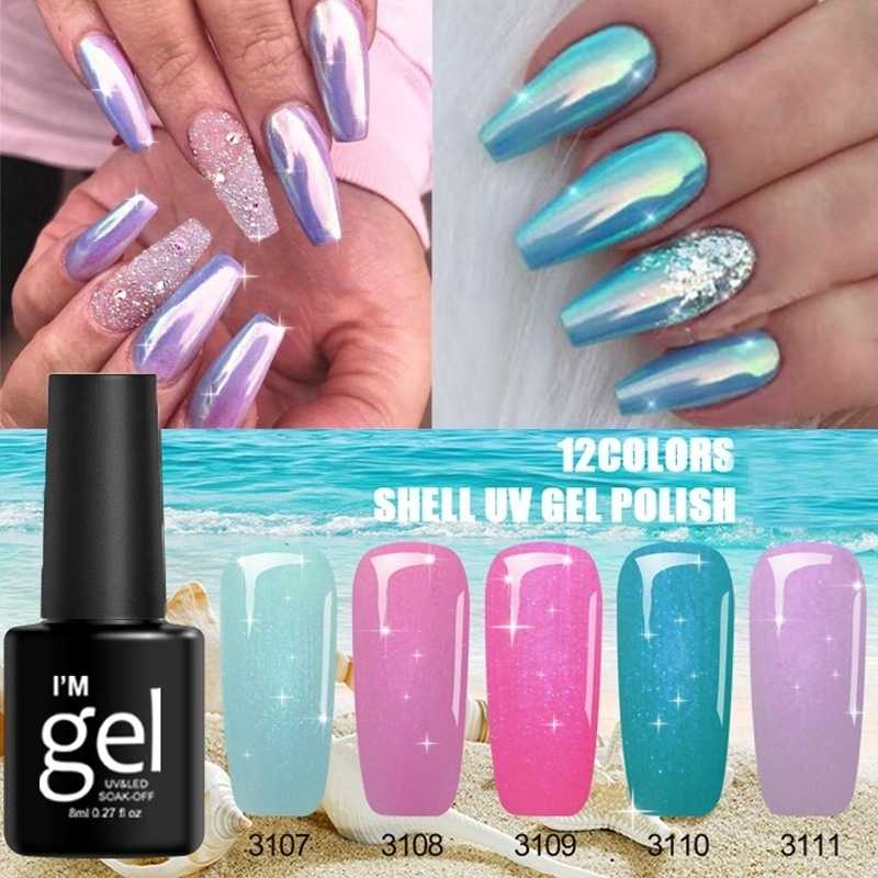 12 Colors Nail Shell Gel Polish Pearl UV Gel Nail Polish Hybrid Varnish Mermaid Lacquer Lucky Semi Permanen GelLak Stamp Enamel, 3102
12 Colors Nail Shell Gel Polish Pearl UV Gel Nail Polish Hybrid Varnish Mermaid Lacquer Lucky Semi Permanen GelLak Stamp Enamel, 3102