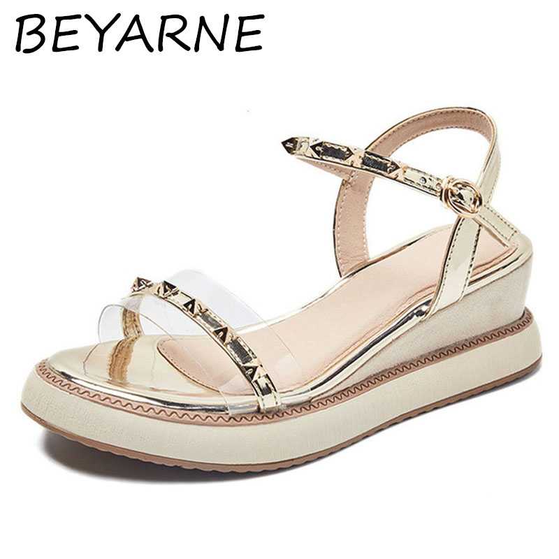 BEYARNE Women Sandals 2020 Summer Casual Designer Gold Silver High Heels Wedges Rivet Sandals Open Toe Heels, White
BEYARNE Women Sandals 2020 Summer Casual Designer Gold Silver High Heels Wedges Rivet Sandals Open Toe Heels, White