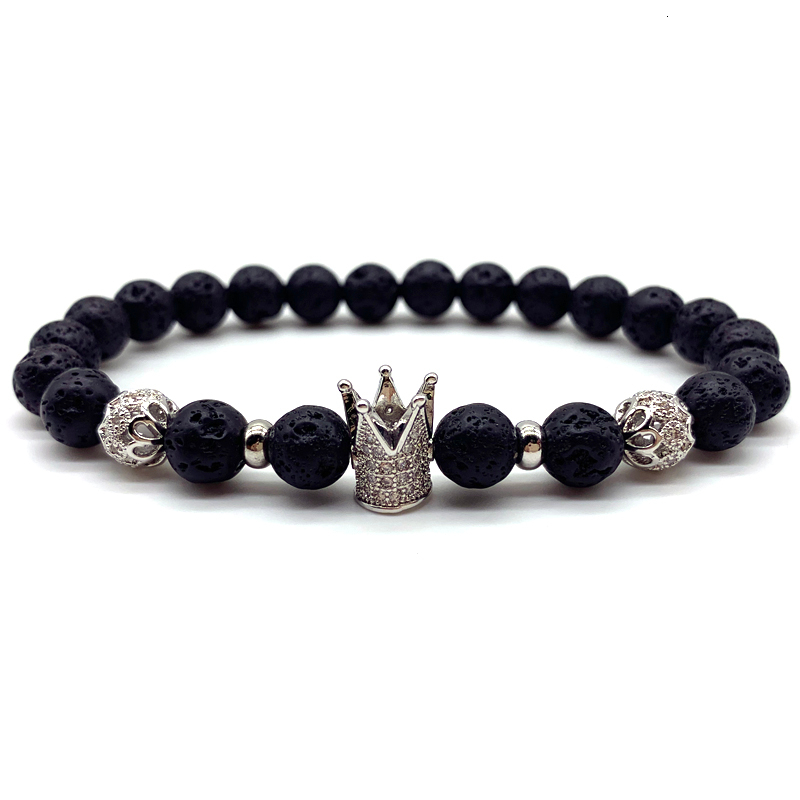 New Fashion Crown Charm Bracelet Men Women Classic 8mm Lava Stone Beads Bracelet Couple Handmade Jewelry Gift
New Fashion Crown Charm Bracelet Men Women Classic 8mm Lava Stone Beads Bracelet Couple Handmade Jewelry Gift