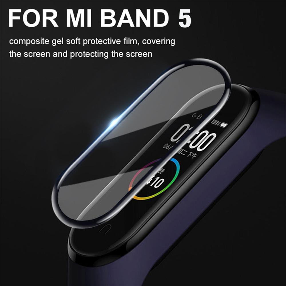 3D Tempered Xiaomi Band Protective Glass Miband 5 Full Curved Edge Scratch-resistant For Xiomi Mi Band5 Film free shipping