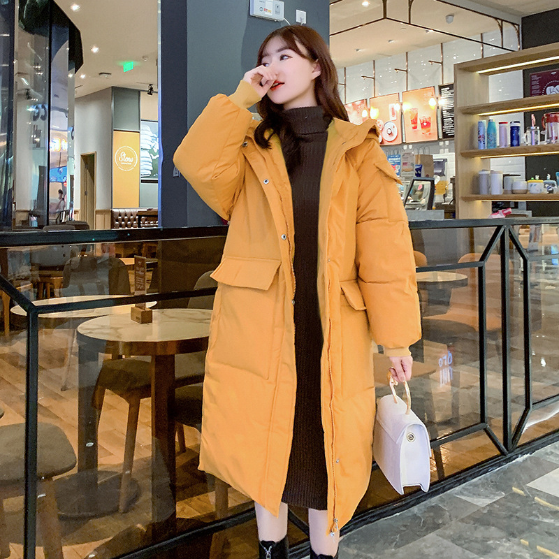 Women's Down & Parkas Winter Jacket Women Overcoat Medium Long Loose Hooded Big Pockets Ladies Cotton Coat Thick Parker Jackets1