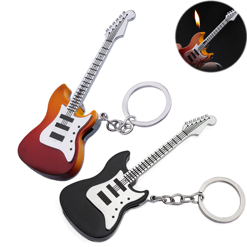 Cigarette Lighters Butane Gas Refillable Guitar Shaped Lighter Keychain Creative Lighter Portable Collectibles
Cigarette Lighters Butane Gas Refillable Guitar Shaped Lighter Keychain Creative Lighter Portable Collectibles