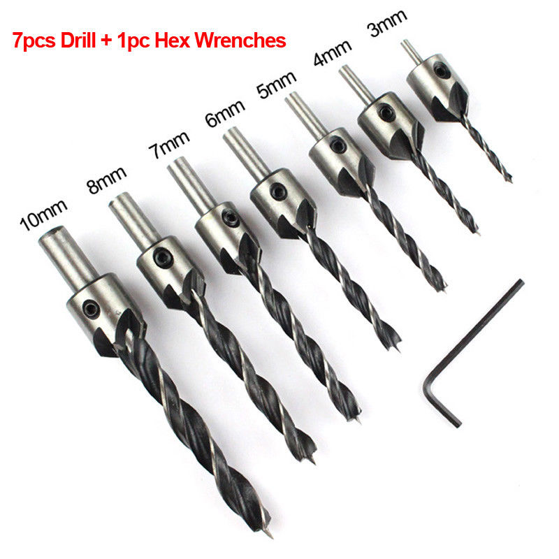 1Set 3mm-10mm/3mm-6mm HSS 5 Flute Countersink Wood Drill Bit+Quick Change Hex Shank Screw
1Set 3mm-10mm/3mm-6mm HSS 5 Flute Countersink Wood Drill Bit+Quick Change Hex Shank Screw