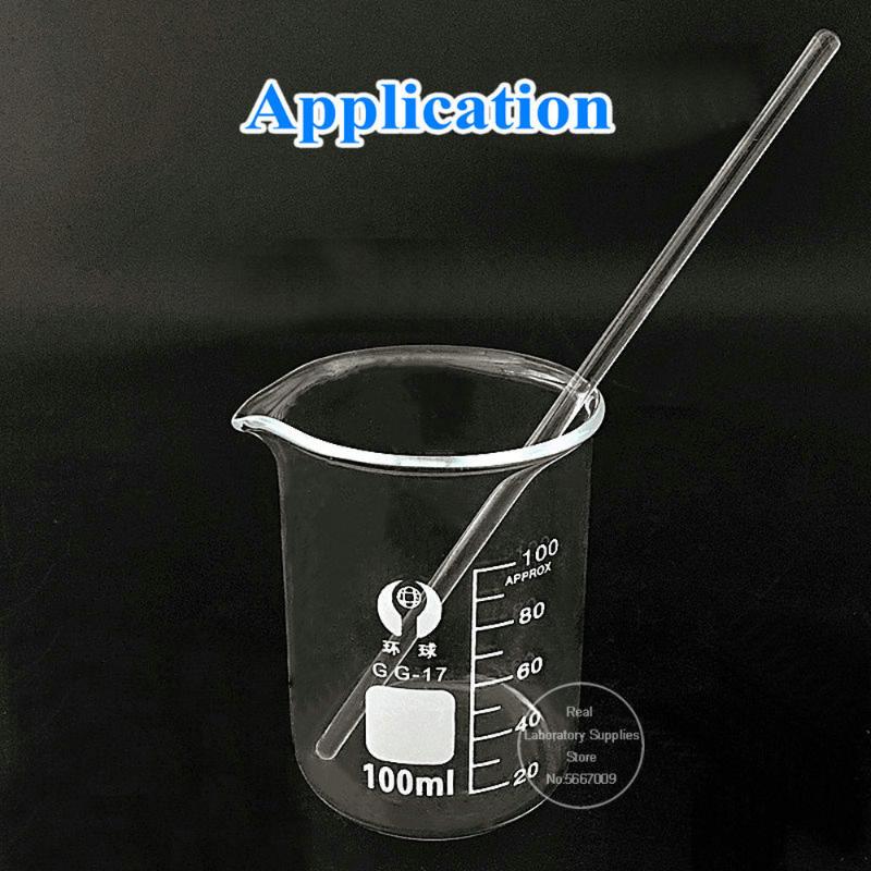 5pcs 10pcs Lab Borosilicate Glass Stirring Rods 5/7/8/10mm Diameter 100/150/200/300/350/400mm Length agitator Stirrer1