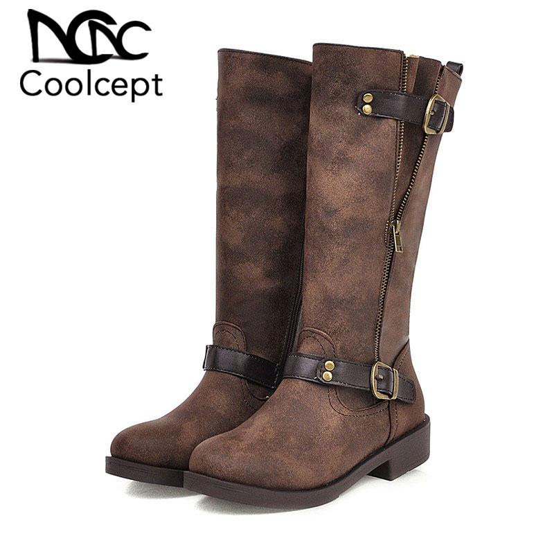 CoolCept Leather Ladies Motorcycle Boots Zipper Flats Retro Sexy Classics Work Boots Knee High Shoes Woman Footwear Size 34-43, Brown without fur
CoolCept Leather Ladies Motorcycle Boots Zipper Flats Retro Sexy Classics Work Boots Knee High Shoes Woman Footwear Size 34-43, Brown without fur