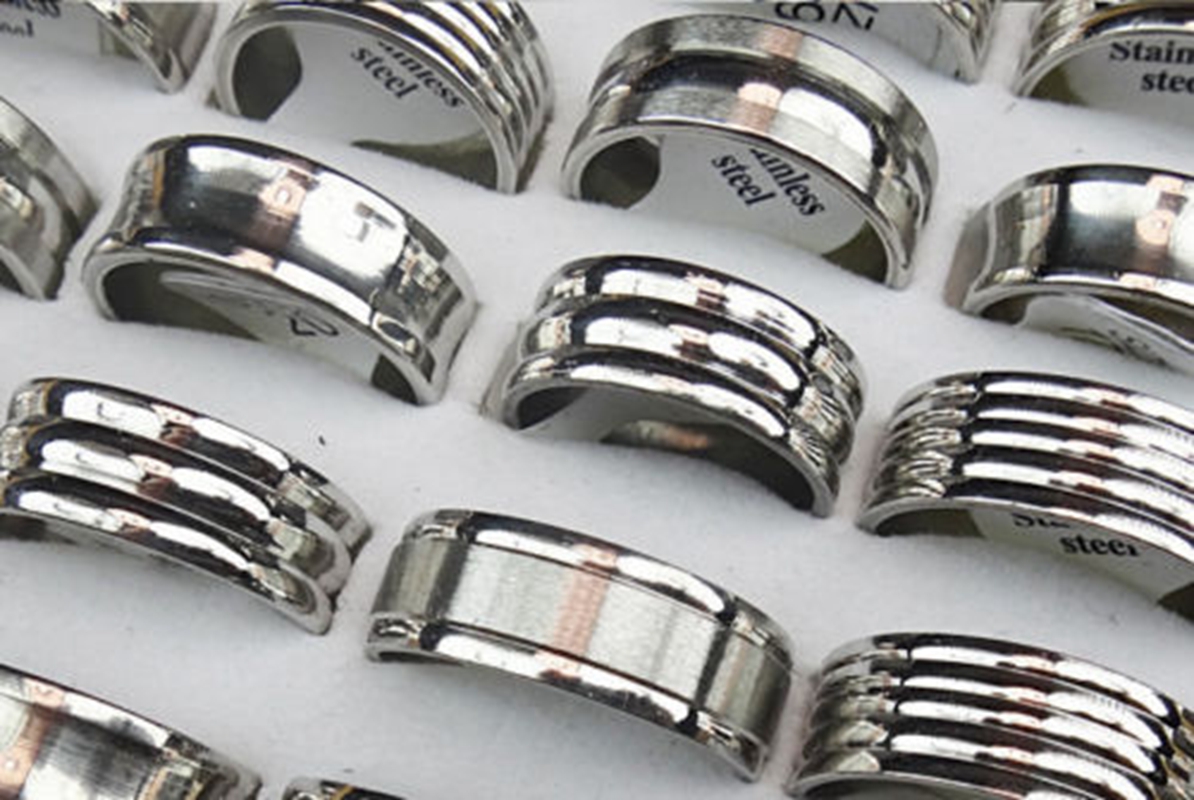 100pcs Silver Lathe Mix Stainless Steel band Rings 8MM Men and Women Fashion Finger Rings Wholesale stainless steel Jewelry Lots
100pcs Silver Lathe Mix Stainless Steel band Rings 8MM Men and Women Fashion Finger Rings Wholesale stainless steel Jewelry Lots