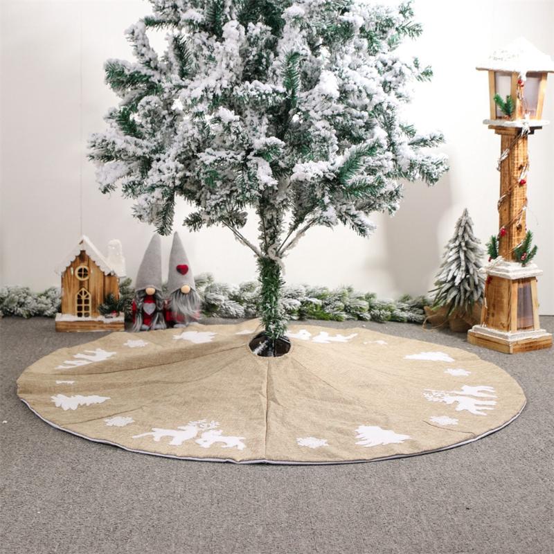 122CM Brown Flax Embroidery Christmas Tree Skirt Christmas-Tree Decorations Home Decor
122CM Brown Flax Embroidery Christmas Tree Skirt Christmas-Tree Decorations Home Decor
