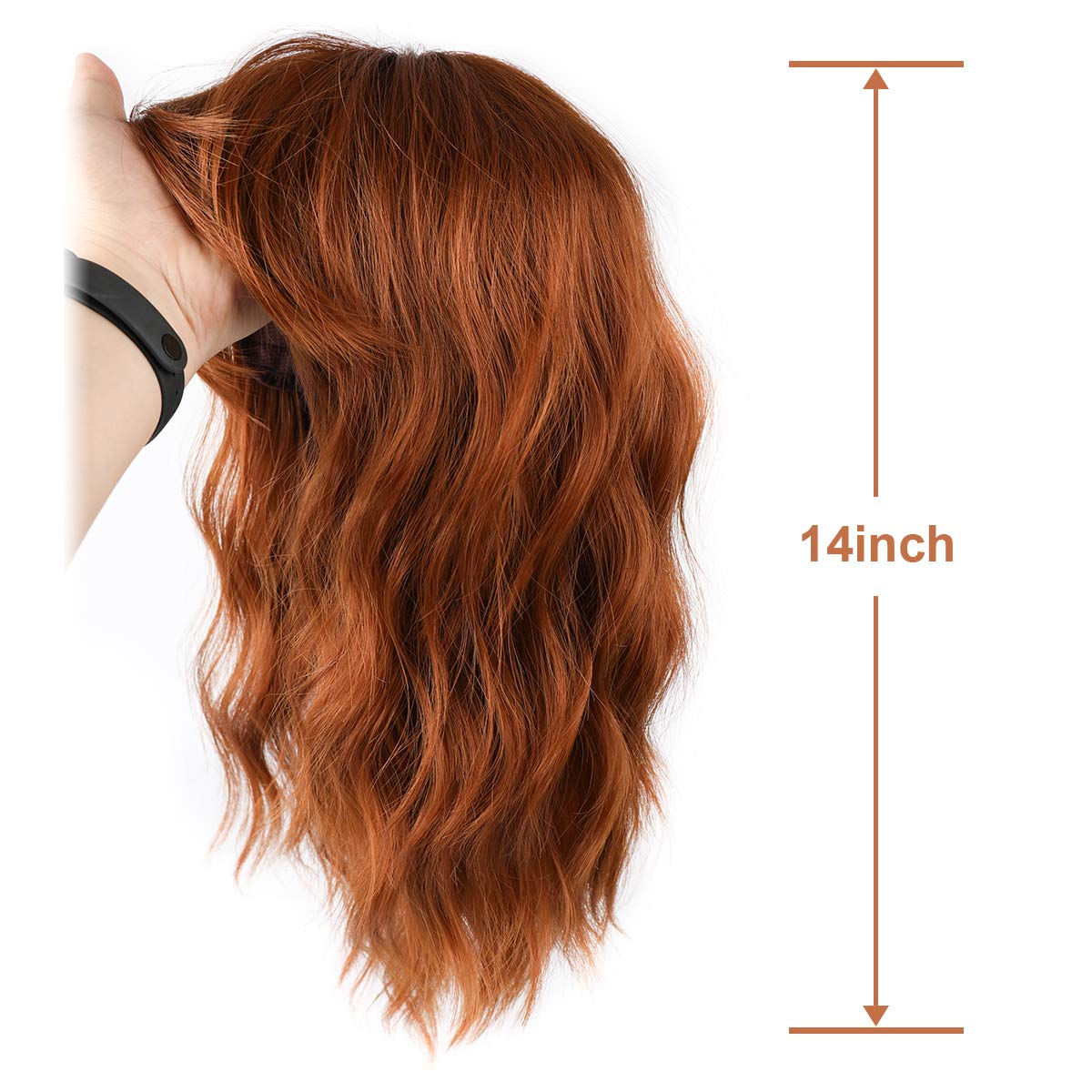 Woemns Short Wave Hair Synthetic Bob Middle Part Wig wiht Bangs Shoulder Length Fashion Wigs for Women Cosplay