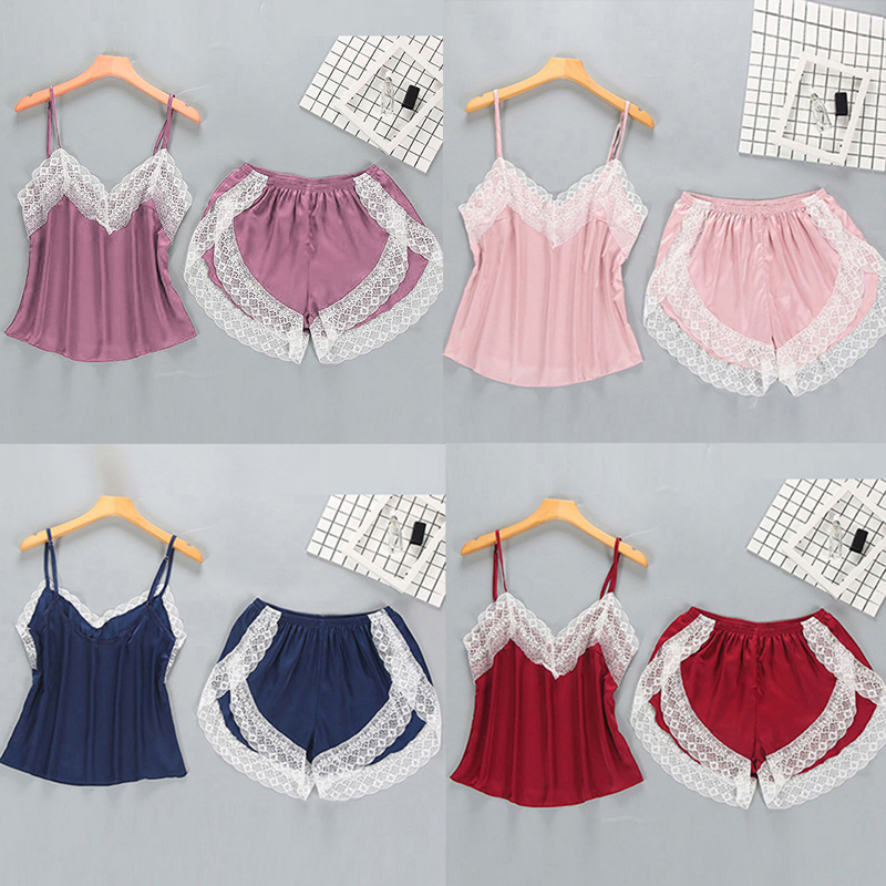 2 Pieces Pyjamas Set Women Lace Lingerie Set Solid Soft Sexy Nightwear Suit Fashion Pleated Sleepwear Strap Top+Loose Shorts
2 Pieces Pyjamas Set Women Lace Lingerie Set Solid Soft Sexy Nightwear Suit Fashion Pleated Sleepwear Strap Top+Loose Shorts