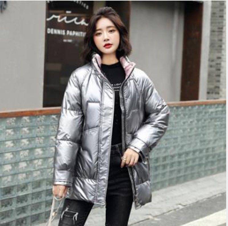 Wholesale cotton women's mid-length shiny student bread coat stand-collar quilted jacket, Blue
Wholesale cotton women's mid-length shiny student bread coat stand-collar quilted jacket, Blue