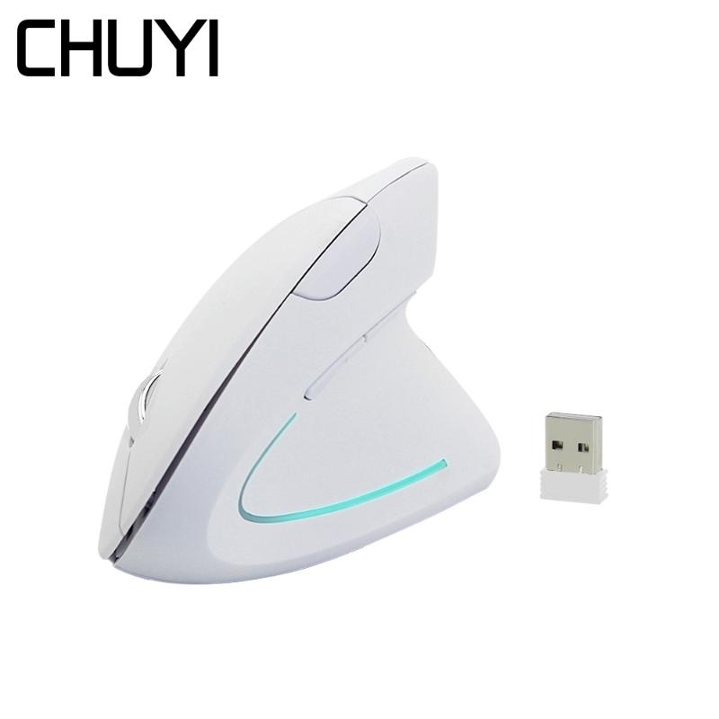 

CHUYI Wireless Vertical Mouse Ergonomic Gaming Mause 800/1200/1600DPI Optical Computer Mice With Mouse Pad For Gamer PC Laptop