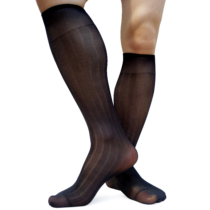 Formal Suit Socks For Men Knee High Elastic Brand Striped Mens Sheer Thin socks See Through Gentlemen Business Tube, Black
Formal Suit Socks For Men Knee High Elastic Brand Striped Mens Sheer Thin socks See Through Gentlemen Business Tube, Black