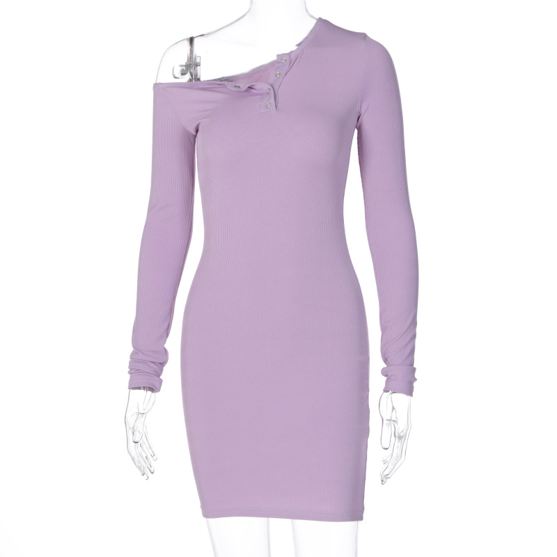 sexy Dress Knitted Elastic long Sleevele Bodycon Women 2020 Summer Sexy V-Neck Button Party Slim Dresses