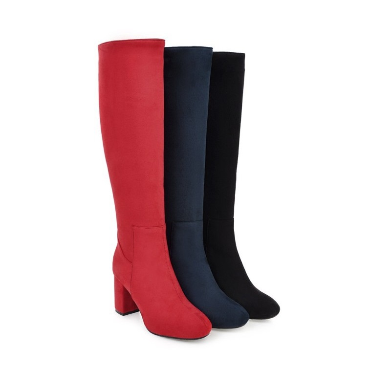 High heels women shoes autumn winter knee high boots round toe zipper ladies long boots red black blue female botas mujer
High heels women shoes autumn winter knee high boots round toe zipper ladies long boots red black blue female botas mujer
