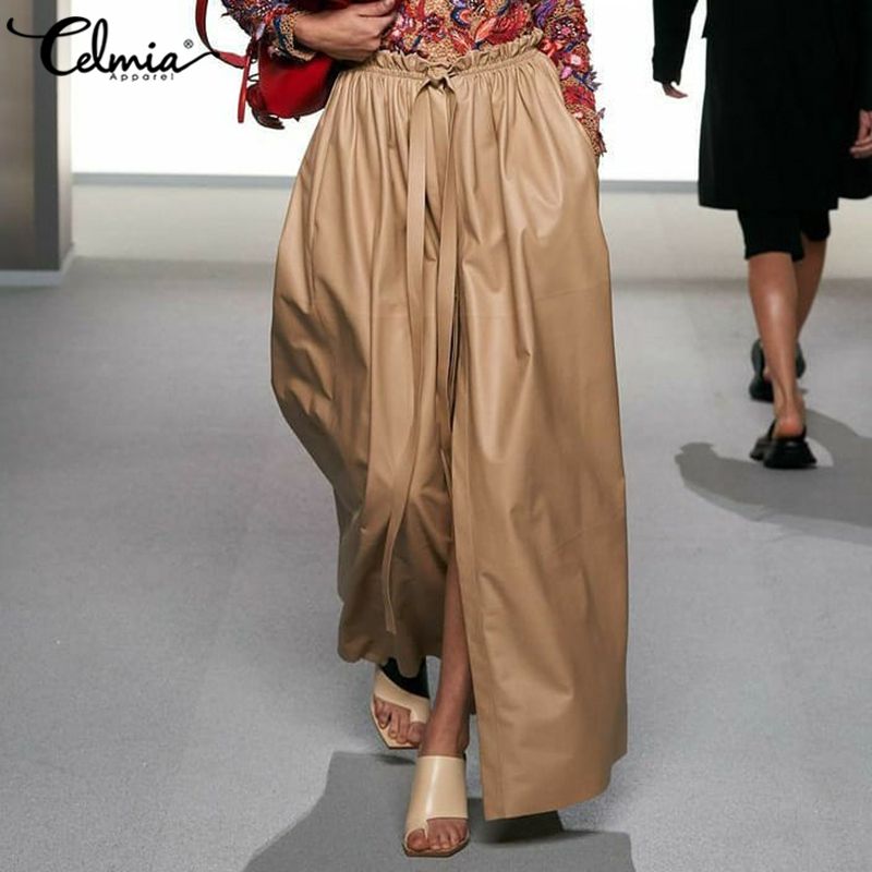 Women Fashion PU Leather Skirt 2020 Celmia Sexy Elastic High Waist Slit Maxi Long Skirts Fleece Skirt Elegant Office Buttom 5XL, Black
Women Fashion PU Leather Skirt 2020 Celmia Sexy Elastic High Waist Slit Maxi Long Skirts Fleece Skirt Elegant Office Buttom 5XL, Black