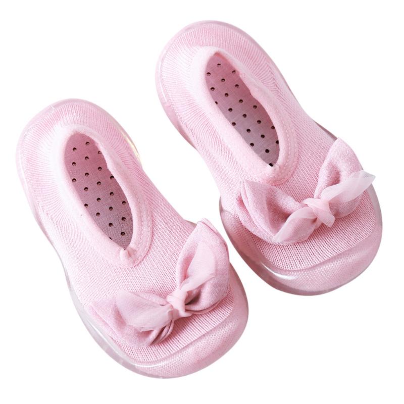 First Walkers Toddler Baby Girls Kids Soft Sole Rubber Shoes Socks Children Slipper Stocking Cotton Slip-resistant Thicken