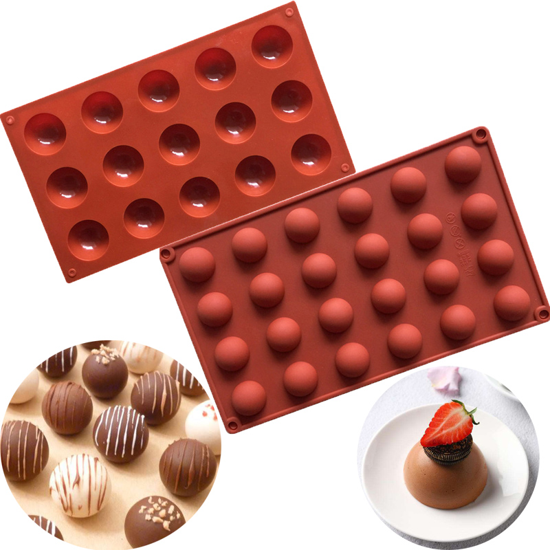 15/24 Half Ball Shaped Mini Truffles Silicone Chocolate Mold Non-stick Cake Mold 3D Jelly Candy Soap Molds Cake Decorating Tools
15/24 Half Ball Shaped Mini Truffles Silicone Chocolate Mold Non-stick Cake Mold 3D Jelly Candy Soap Molds Cake Decorating Tools