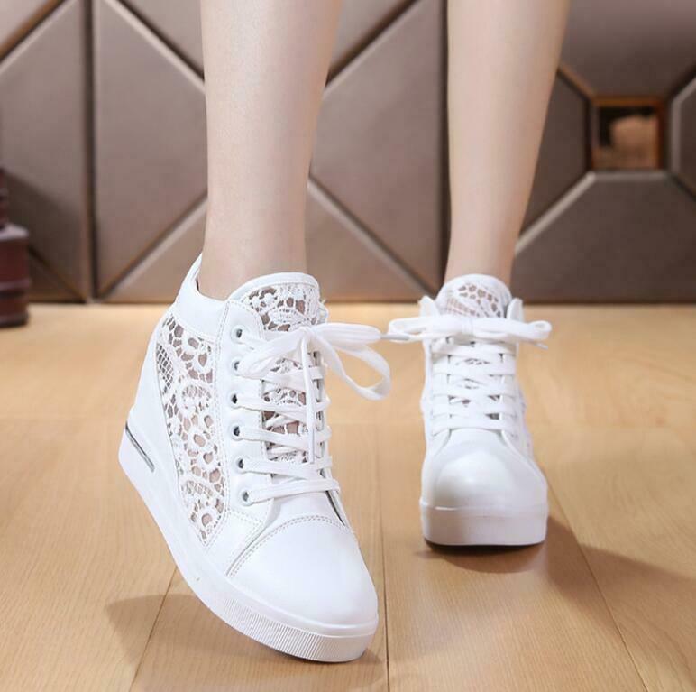 Summer Hollow Out Shoes Women's Wedge Lace Round Toe Loafers Shoes Casual NEW, White
Summer Hollow Out Shoes Women's Wedge Lace Round Toe Loafers Shoes Casual NEW, White